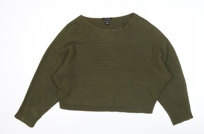 New Look Damen grüner Rippstrick Pullover Pulli Gr. L