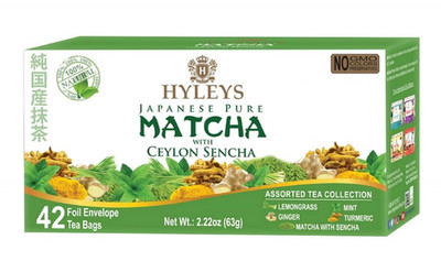 Hyleys Matcha Tea Bags 42 Pack Assorted Flavors Japanese Green Tea Antioxidant