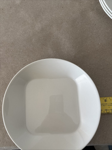 4 Ikea FORMIDABEL Bread Side Plates Dishes 20726 Solid White Square Shape Round - Picture 5 of 6