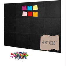 Large Cork Board for Walls 20 Push Pins Bulletin Board Pin Tack Boards for Of...