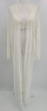Romantic Sheer Lace Ethereal Women Robe XS S PT Ivory Open Wedding Bride Boho