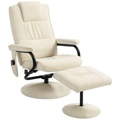 Drehsessel und Fußhocker, Kunstleder Massageliege Sessel mit