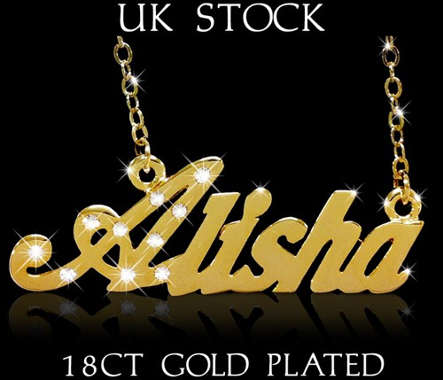 ALISHA NAME NECKLACE 18ct Gold Plated 