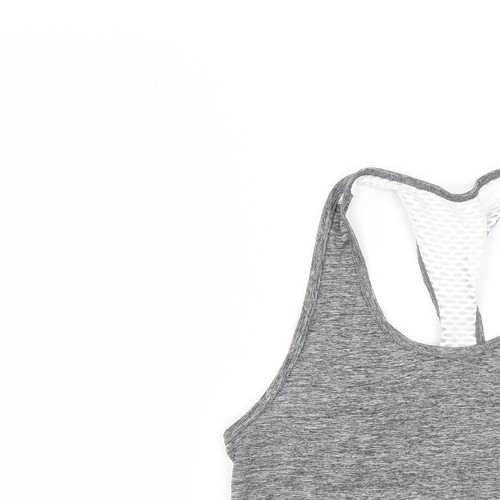 Reebok Womens Grey Polyester Blend Basic Tank Size XS Scoop Neck - Picture 3 of 12