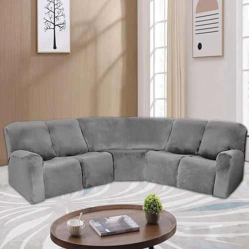 Anbausofabezug 5-Sitzer Ecksofa Couch Schonbezug Stretch Möbelbezug - Bild 45 von 134