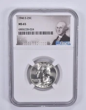 MS65 1946-S Washington Quarter NGC Special Label