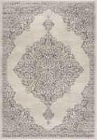 THE RUGS Vintage Design Area Rug Non-Shedding Living Room Rugs in Grey and Cream