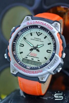 Casio MTP-V002L-5B3 Orologio da uomo con cinturino in pelle marrone quadrante marrone con data, Blu, Movimento al quarzo