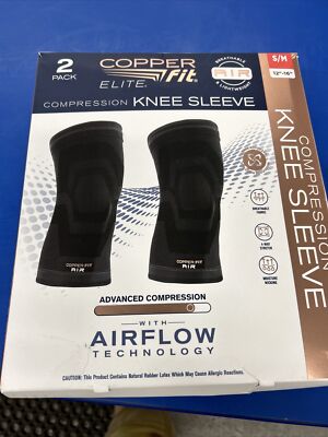 Compression Elite Knee Sleeve Cooper Fit - Black S/M (2pk)