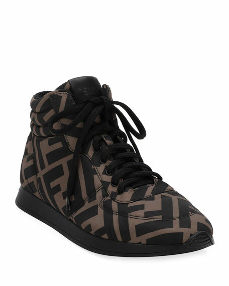 100% AUTHENTIC NEW WOMEN FENDI FREEDOM ZUCCA HIGHTOPS SNEAKER US 7