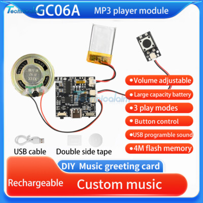 4M Memory Greeting Card Sound Module Button Magnet Control Music Box DIY Gift