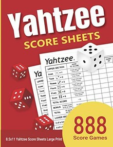 yahtzee score sheets 888 yahtzee score sheets large print 8 by banks katie ebay