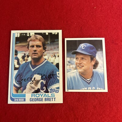 1981 George Brett Topps Baseball Sticker #82 and 1982 Topps Base Card ...