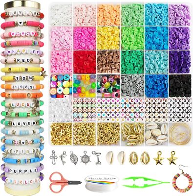 String Bracelet Making Kit 5000 Pcs Clay Beads Bracelet Making Kit