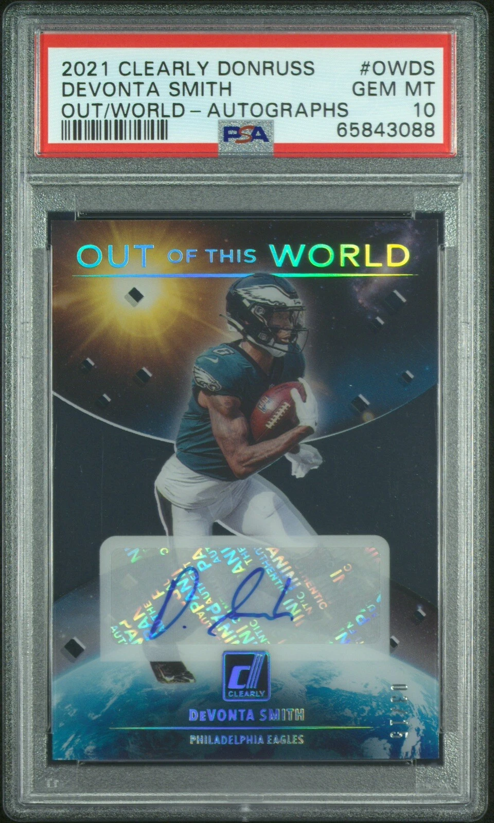 DeVonta Smith Panini Clearly Donruss Out of This World #OWDS Autographs