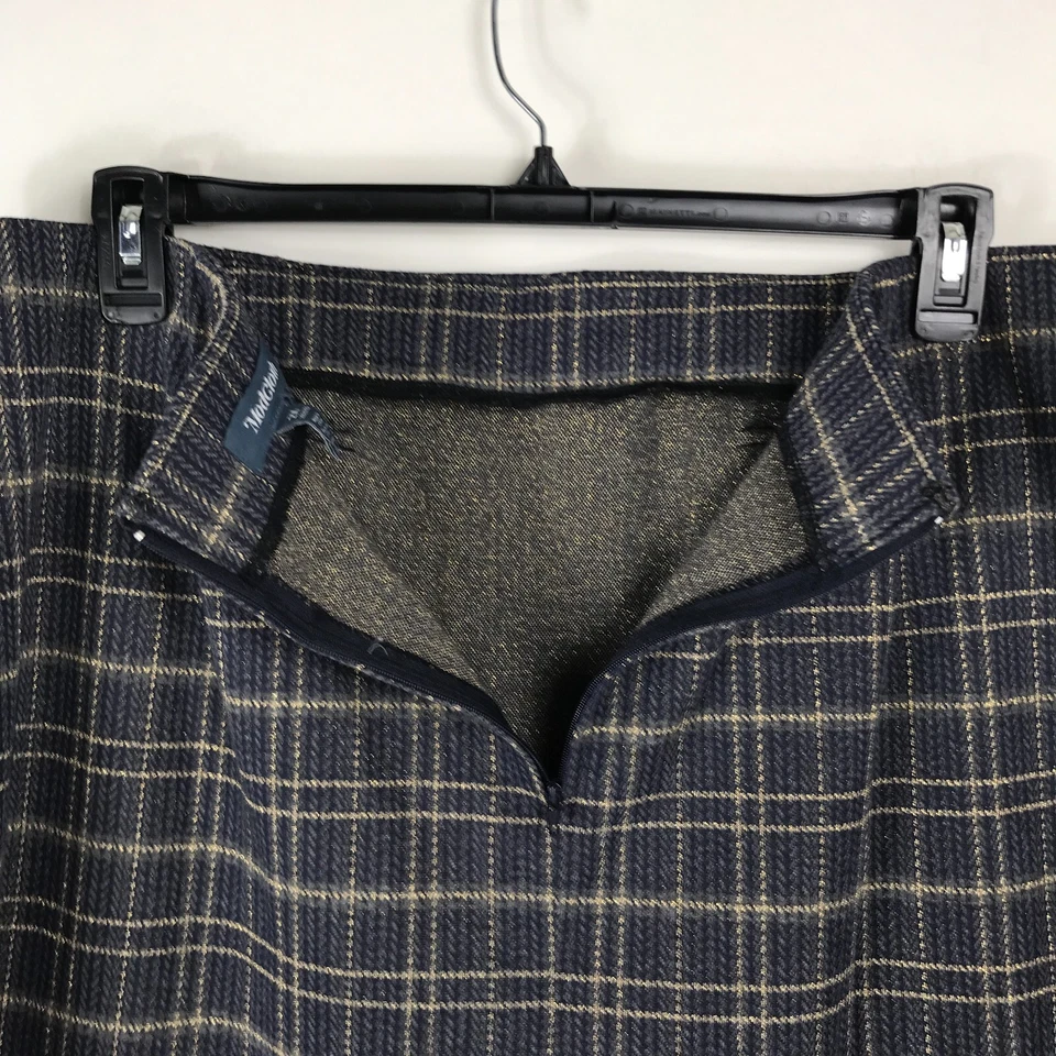 ModCloth Sweet Silver Linings Plaid Mini Skirt Women's Plus Size 2X Zip A-Line - Image 3 of 4