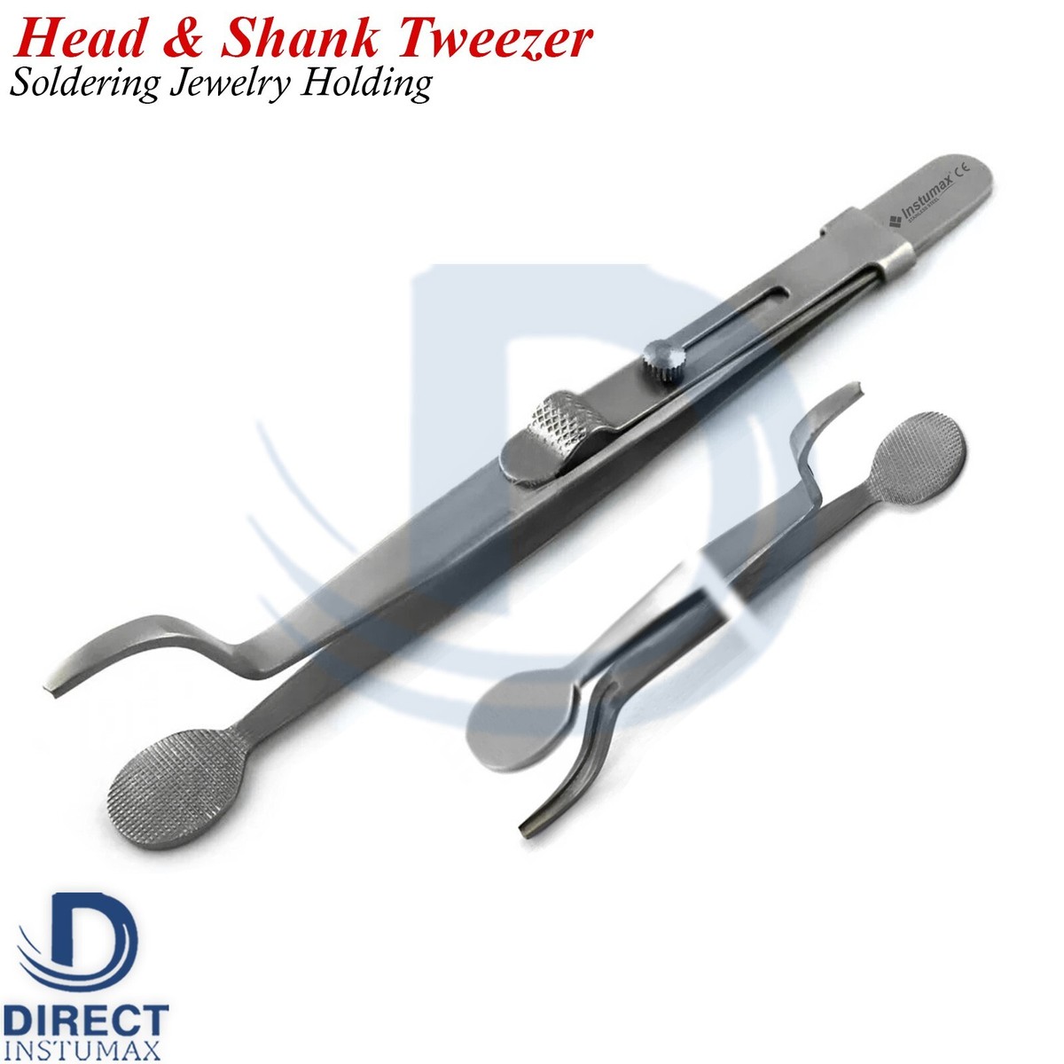 Cross Locking Fiber-Grip Soldering Tweezers - Curved Medium Point