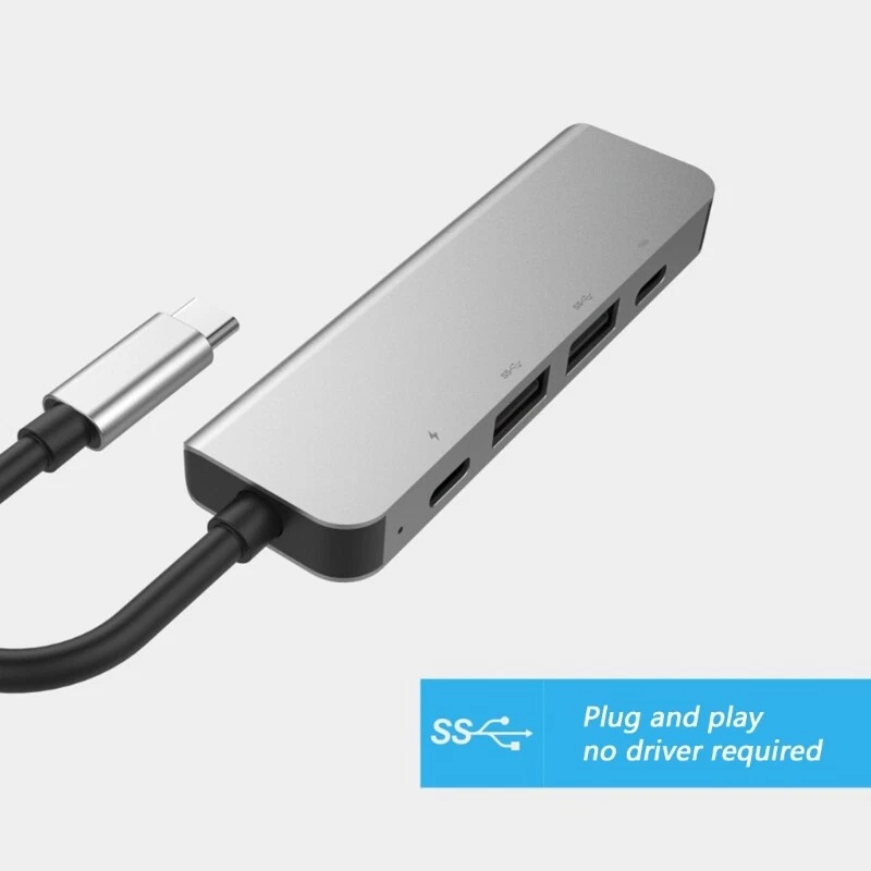 USB HUB Adapter to 2x USB TypeC Splitter Support PD60W