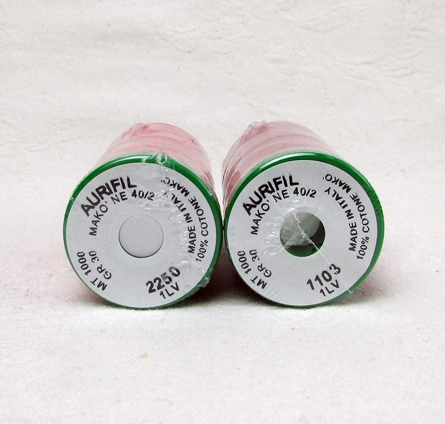 Aurifil Mako 40WT Cotton Thread 2 Large Green Spools Quilting NEW Red Burgundy - Image 2 of 2