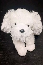 Vintage Animal Alley White Puppy Dog Plush Floppy 9" X 7" Plush Rare