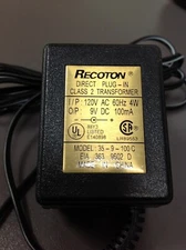 RECOTON Power Adapter Model: 35-9-100C, 9V 