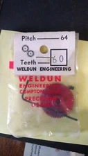 NOS VINTAGE WELDUN ENGINEERING  60Tooth DRAG GEAR SPUR GEAR SLOT CAR 1/24 64 P