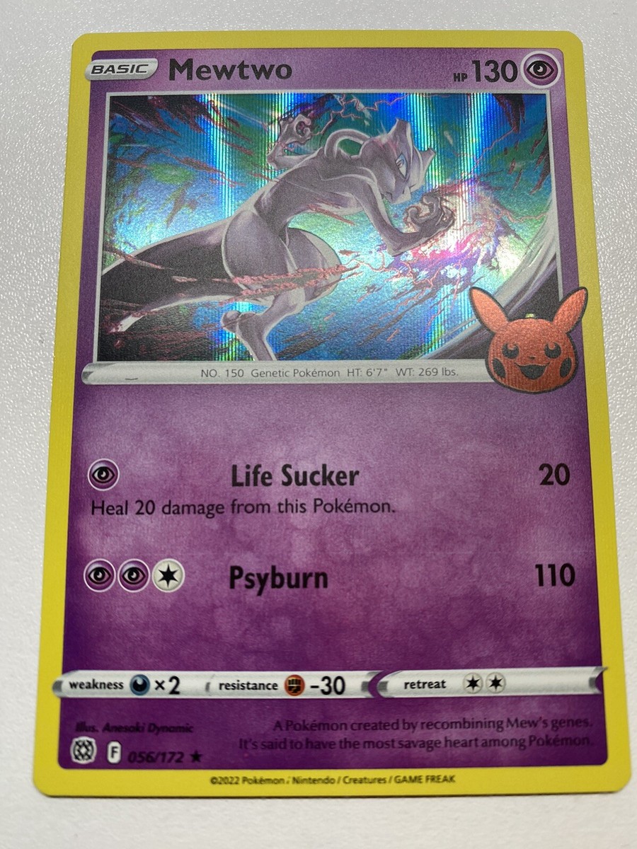 mewtwo pokemon card trick or trade Pokémon Holo Mewtwo Trick or Trade Halloween Shiny Promo 056/172 (NM Or  Better)