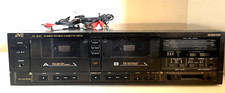 JVC TD-W30J Stereo Double Cassette Tape Deck Player Tested  Working w/ cables