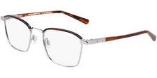 Shinola Silver-Tone/Mahogany Horn Square Eyeglass Frames - SH23001 045