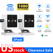 2PCS 1080P Security IP Camera Wi-Fi IR Night Smart Home Baby Monitor w/64GB Card