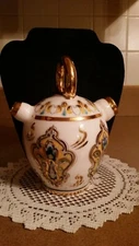 Middle Eastern Arabic Porcelain Pipe Bowl With Handle/Gold Accents GORGEOUS! 
