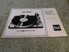 Original Dual 1010F Turntable Owners Manual