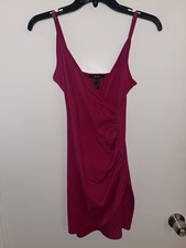 Forever 21 Medium Bodycon Front Ruched Pink Dress Semi Formal Fuchsia