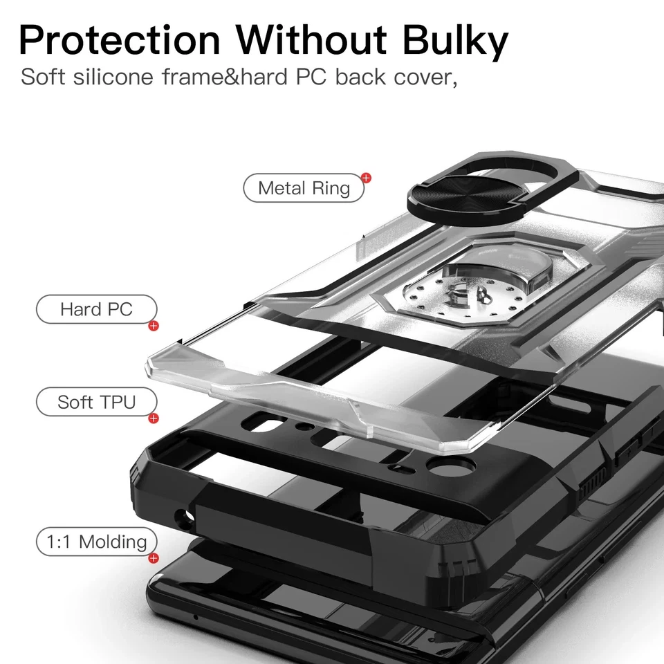 Funda AMZER Sainik con soporte de anillo magnético 360° para Google Pixel 6 Pro Foto 4 de 4