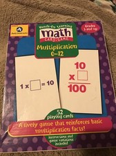 Hands-On Learning Math Card Game Multiplication 0-12