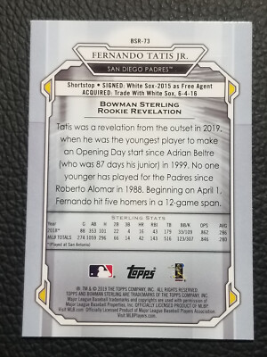 【RC】FERNANDO TATIS JR BOWMAN STERLING 2019 Bowman Sterling Fernando Tatis Jr Rookie RC San Diego