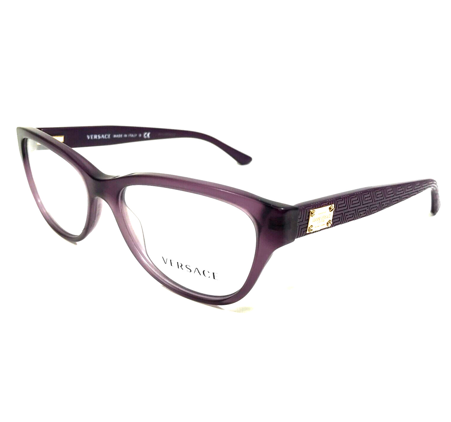 Versace Eyeglasses Frames MOD.3204 5029 Clear Purple Cat Eye Full Rim 53-15-140 thumbnail 5