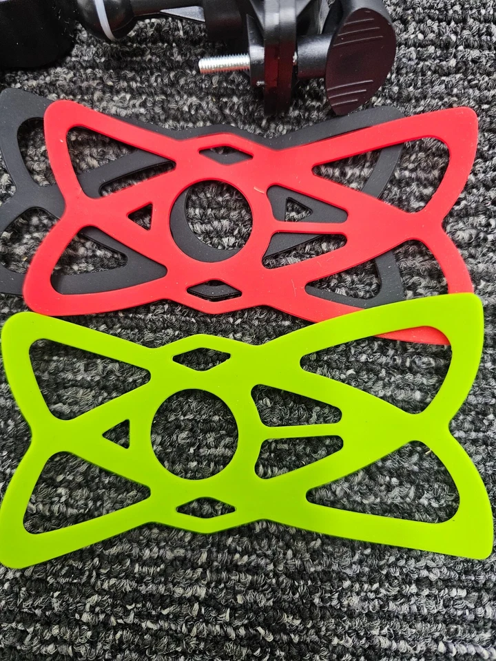 (QTY 6) Mongoora Bike & Motorcycle Phone Mount w/ 3 Bands Black Red Green - Image 3 of 4