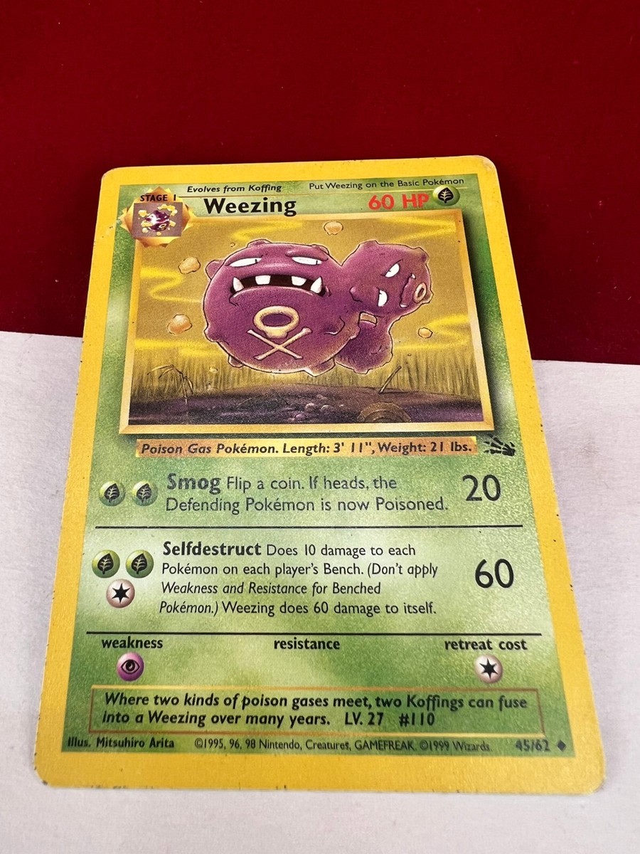 first edition weezing pokemon card - (45) the Defending Pokmon is now Poisoned James's Weezing Gym Heroes Revival