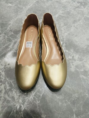 Martha Stewart Everyday Scalloped Gold Women Gold Comfy Flats SZ 9 | eBay Martha Stewart Everyday Scalloped Gold Women Gold Comfy Flats SZ 9 | eBay