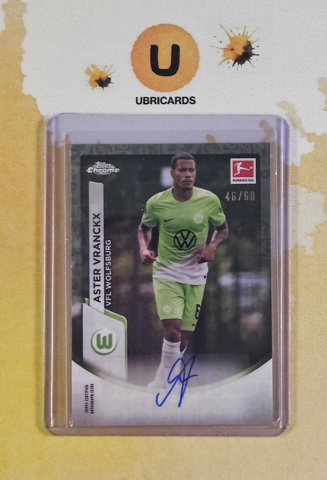 Topps Chrome Bundesliga 2023-24 - Aster Vranckx Auto /60 - VFL Wolfsburg