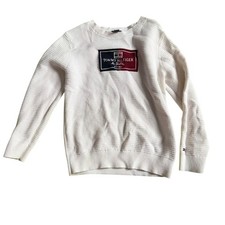 Classic White Knit Sweater by Tommy Hilfiger   Kids 6/7