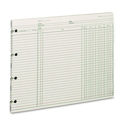 Jones Ledger , Balance Ledger, 9-1/4'' x 11-7/8'', Green, 100 Sheets (GN2D)