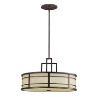 Pendellampe Deckenleuchte HäNgelampe Stahl Bronze D 53,3 Cm 3 Flammig