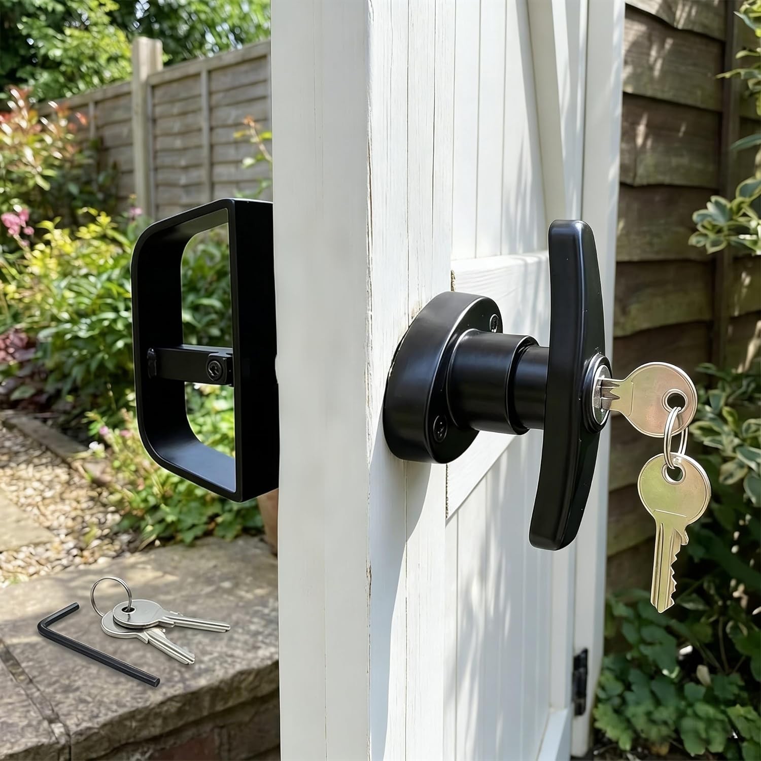 5½" T- Shed Door Lock with Lock Keyed Alike Garage t Shed Latch Hardware Lock...