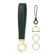 Leather Wristlet Keychain, Car Wrist Key Chain Bracelet with 2 Key Rings D ...