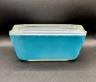 Pyrex Blue Refrigerator Dish 502-B w/ Clear Lid 502-C 1.5 Pint Vintage USA