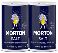 Pack of 2 Morton All-Purpose Non-Iodized Table Salt 26 oz