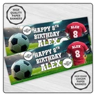 Personalised Football Birthday Banners Custom Kids Party - Any Name Age Team 1