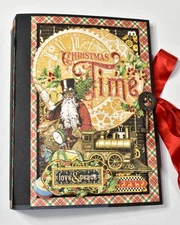 Graphic 45 Christmas Time Handmade Craft Scrapbook Mini Album Memory Book